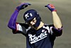 (도요하시=뉴스1) 김도우 기자 = 27일 일본 아이치현 도요하시 시민구장에서 열린 2026 아이치·나고야 아시안게임 야구 결승전 대한민국과 일본의 경기, 대한민국 김도영이 8회초 2사 1,3루 상황 역전 적시타를 친 후 환호하고 있다. 2026.9.27/뉴스1