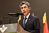 Kang Shin-chul speaks for his inaugural speech at the Ministry of National Defense in central Seoul on Sept. 22.