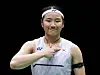 Korean shuttler An Se-young reacts after winning the semifinal round against her rival Chen Yu Fei of China at the Asian Games Aichi-Nagoya 2026 in Aichi Prefecture on Sept. 28.