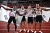 남자 400m 계주팀, 한국 신기록 기록하며 동메달 (나고야=연합뉴스) 윤동진 기자 = 28일 일본 아이치현 나고야 미즈호 공원 육상 경기장에서 열린 2026 아이치·나고야 아시안게임 육상 남자 400m 계주 결선에서 동메달을 획득한 대한민국 대표팀이 기뻐하고 있다. 2026.9.29 mon@yna.co.kr/2026-09-29 00:35:17/