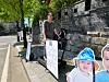 John Sichi, an American whose Korean spouse took their two children to Korea in 2019, stages a rally demanding return of his children in Seoul in an undated photo.