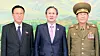2015년 8월에 열린 마지막 남북 고위급 접촉 (서울=연합뉴스) 정부가 17일 남북군사당국 회담과 이산가족 상봉을 위한 남북 적십자 회담을 17일 제의했다. 북한이 이에 응한다면 2015년 12월 남북 차관급 회담 이후 1년 7개월여만의 남북 당국회담이 성사되는 것이다. 사진은 2015년 8월 25일 북한 목함지뢰 도발로 인한 남북 긴장 해결을 위해 판문점에서 열렸던 남북 고위급 접촉 당시의 모습. (왼쪽부터) 당시 회담에 참석했던 북측 김양건 노동당 당비서, 남측 김관진 국가안보실장, 북측 황병서 군 총정치국장, 남측 홍용표 전 통일부 장관. 2017.7.17 [연합뉴스 자료사진] photo@yna.co.kr/2017-07-17 09:10:18/