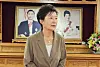 Former President Park Geun-hye visits the birthplace of her mother Yuk Young-soo in Gumi, North Gyeongsang, on Aug. 15, 2023.