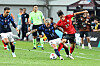 Korea's winger Kim Min-su, right, competes for a ball during an international match against Uruguay at Seoul World Cup Stadium in western Seoul on Sept. 28.