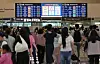 Departure floor at Jeju International Airport's domestic terminal is seen crowded with air passengers on Sept. 26.