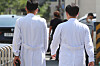 Doctors are seen at Kyungpook National University Hospital in Daegu on Sept. 4, 2020.