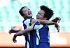 Soccer Football - Asian Games - Aichi-Nagoya 2026 - Women's Bronze Medal Match - China v South Korea - Shizuoka Stadium Ecopa, Fukuroi, Japan - October 2, 2026 South Korea's Jinyoung Noh celebrates scoring their first goal with teammates REUTERS/Chalinee Thirasupa