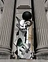 'The Genesis Facade Commission: Liu Wei, Speculation,' presented by Genesis in partnership with the Metropolitan Museum of Art, on view on the museum's facade in New York, on Oct. 2.