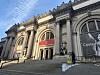 Four sculptures by Liu Wei stand on the facade of the Metropolitan Museum of Art in Manhattan on Oct. 2, as part of the Genesis Facade Commission.