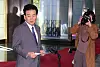 Unification Minister Chung Dong-young speaks to reporters about a recent land mine explosion in the inter-Korean border on Oct. 2.