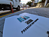 A plaque of the old-Prosecution Service is placed on the road for replacement in Gangwon on Oct. 1.