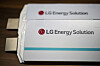 Battery cells with the logo of LG Energy Solution are displayed at the company headquarters in Seoul on April 23, 2024.