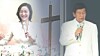 Jeong Myeong-seok, right, leader of the religious group Christian Gospel Mission, also known as Jesus Morning Star (JMS), is seen with Kim Ji-seon, left, the 48-year-old defendant and No. 2 figure in the group.