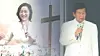 Jeong Myeong-seok, right, leader of the religious group Christian Gospel Mission, also known as Jesus Morning Star (JMS), is seen with Kim Ji-seon, left, the 48-year-old defendant and No. 2 figure in the group.