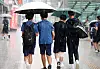 Students are seen in Daegu on Aug. 27.
