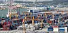 Shipping containers are stacked at Pyeongtaek Port in Gyeonggi on Oct. 1.