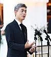 (서울=뉴스1) 오대일 기자 = 강신철 국방부 장관 후보자가 3일 오전 서울 용산구 국방컨벤션에 마련된 인사청문회 준비 사무실로 첫 출근하며 취재진의 질문에 답하고 있다. 2026.9.3/뉴스1