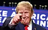 US President Donald Trump gestures during a campaign rally for US Senator Jon Husted (R-OH) and gubernatorial candidate Vivek Ramaswamy in Youngstown, Ohio, US, October 12, 2026. REUTERS/Kevin Lamarque/2026-10-13 10:43:49/