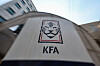 The Korea Football Association's logo is seen in central Seoul on June 29.