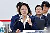 Gyeonggi Gov. Choo Mi-ae speaks during a parliamentary audit held at the provincial government office in Gyeonggi on Oct. 13.