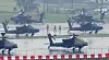 Aircraft prepared for the Korea-U.S. joint Ulchi Freedom Shield are parked on tarmac at Camp Humphreys in Gyeonggi on Aug. 21.