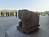 A stone tiger sculpture from the Joseon Dynasty (1392–1910), which was previously belonged to You's wife, is seen installed on the outdoor steps of the National Museum of Korea in central Seoul.