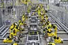 Industrial robots weld car bodies at Hyundai Motor's plant in Talegaon, Pune, in the western Maharashtra.