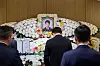 A portrait of fallen firefighter Kim Jin-seok is seen at a funeral hall in Bucheon, Gyeonggi, on Oct. 17.