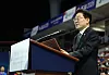 President Lee Jae Myung delivers a commemorative address on Jeju Island on Oct. 16.