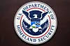 U.S. Department of Homeland Security sign, is seen during a news conference at ICE Headquarters, Friday, Oct. 9, 2026, in Washington. (AP Photo/Jacquelyn Martin)