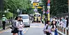 Police officers guide students on their way home from school outside an elementary school in eastern Seoul on May 12. 2026