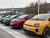 Twingo EVs are parked for a test drive for Korean press