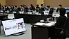 Commissioner of the Military Manpower Administration Hong So-young, right, speaks during a parliamentary audit on Oct. 12.
