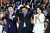 이재명 대통령이 16일 제주 서귀포시 제주월드컵경기장에서 열린 제107회 전국체육대회 개회식에서 입장하는 선수단에게 인사하고 있다. 2026.10.16 청와대사진기자단