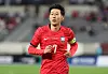 Son Heung-min runs during Korea's friendly against Uzbekistan in Yongin, Gyeonggi, on Oct. 6.