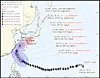 Projected path of typhoon No. 30 Champi as of Oct. 22