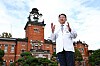 Moon Jin-soo, vice president for public health at Seoul National University Hospital, speaks during an interview with the JoongAng Ilbo in front of  a building on Seoul National University's medical-focused Yeongeon Campus in central Seoul on Oct. 20.