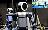 FILE PHOTO: Boston Dynamics Atlas robots are displayed in the Hyundai Motor Group booth during CES 2026, an annual consumer electronics trade show, in Las Vegas, Nevada, U.S. January 6, 2026. REUTERS/Steve Marcus/File Photo/2026-10-07 13:36:34/