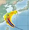 The projected path of Typhoon Champi according to the Integrated Forecasting System by the European Centre for Medium-Range Weather Forecasts