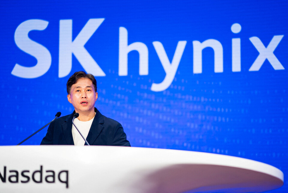 SK hynix CEO Kwak Noh-Jung attends the company's opening bell ceremony at the Nasdaq market on the day of their IPO in New York City, U.S., on July 10