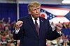 U.S. President Donald Trump walks on stage to speak during a campaign rally at Ohio University on Oct. 28, in Chillicothe, Ohio.