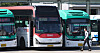 Gyeonggi buses are parked in Suwon, Gyeonggi, on Oct. 23.