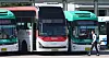 Gyeonggi buses are parked in Suwon, Gyeonggi, on Oct. 23.